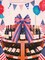 Patriotic Wreath Bow, Large 11.4 x 20.8 in American Flag Star and Stripe Bow for 4th of July, Memorial Day, Indoor Outdoor Front Door & Wall Decor